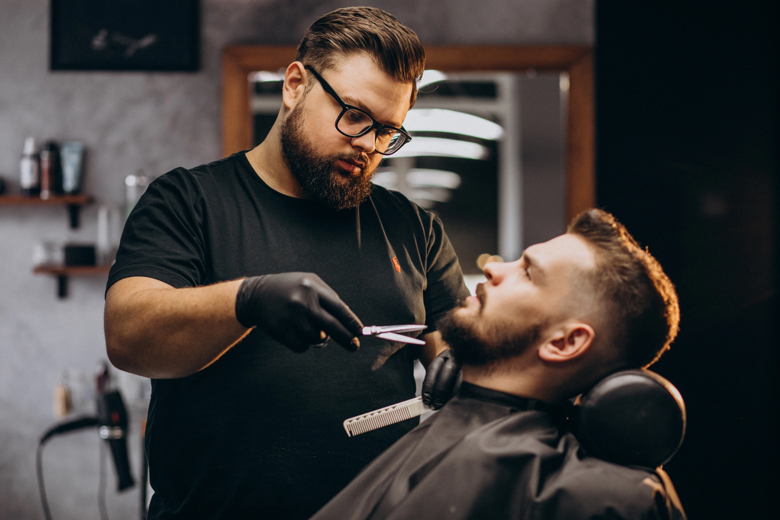Corte de barba na barbearia